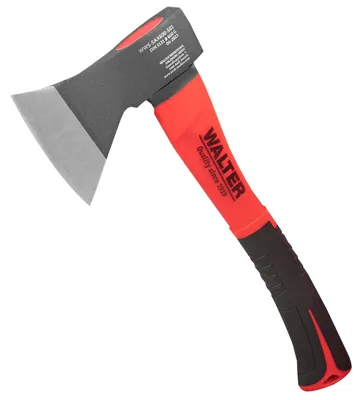 Produktbild von WALTER Beil 600 g 36 cm, ergonomischer Fiberglas-Griff, Kohlenstoffstahl, Präzesionswerkzeug, inkl. Klingenschutz, langlebig, für effiziente Holzbearbeitung in verschiedenen Größen