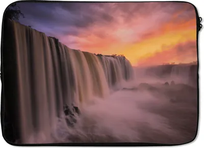 Produktbild von MuchoWow® Laptop Hülle 13 Zoll Wasserfall - Sonnenuntergang - Natur Laptoptasche - Laptophülle - Sleeve - Rundumschutz