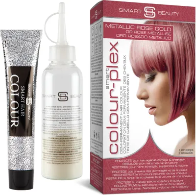 Produktbild von Smart Beauty Metallic Roségold demi-permanente Haarfarbe mit Plex Anti-Haarbruch-Technologie, vegan, ohne PPD, ohne Tierversuche