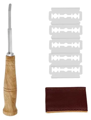 Produktbild von Bäckermesser - Mit 4 austauschbaren Rasierklingen - Zum Einschneiden von Brotteig und Baguette-Mustern