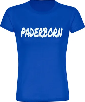 Produktbild von multifanshop Damen T-Shirt - Paderborn - Textmarker, blau, Größe L