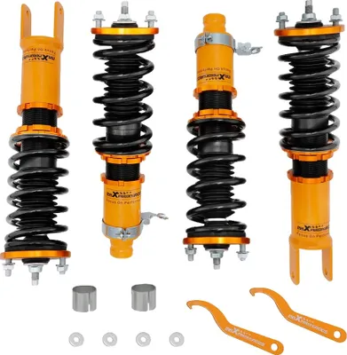 Zdjęcie produktu dla Zestaw zawieszenia Coilover, regulowana wysokość jazdy w zakresie 1-3 cali, trwała aluminiowa konstrukcja, dwururowy system amortyzatorów
