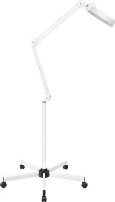 Produktbild von LED Lupenlampe - Stehleuchte - 8x Vergrößerung - 24 W - Verstellbarer Schwenkarm - Bis 2000 lm - 220 V - Weiß