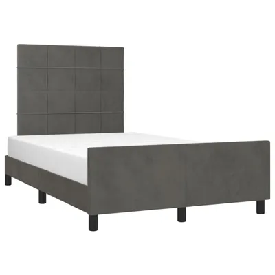 Imagen del producto de Estructura de cama sin colchón terciopelo gris oscuro 120x190cm