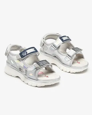 Produktbild von Silberne Kindersandale mit bunten Einsätzen Meniko - Footwear, Größe 29