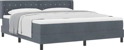 Produktbild von vidaXL Boxspringbett mit Kopfteil Dunkelgrau 200 x 180 cm Samt