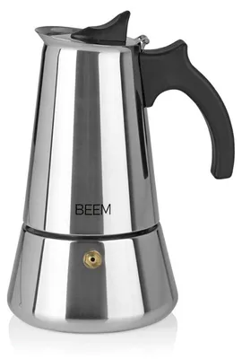 Productafbeelding van BEEM Espressomachine | Espressokoker - 6 kopjes | Koffiezetapparaat | Geschikt voor inductie | RVS | 200-300 ml espresso | Espressokannetje voor op de camping | Inclusief filterzakken