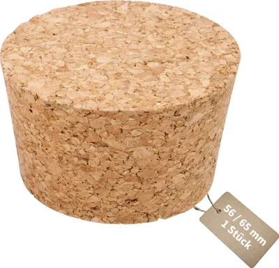 Produktbild von MIKONI Naturkork | 56/65 mm | 1 Stück | Fasskorken Flaschenkorken Korken Gummistopfen Stopfen Spitzkorken Naturkorken Flaschenkorken Spitzkorken