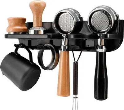 Immagine prodotto di Organizer per espresso con supporto per portafiltro da 54 mm, pressino e distributore - Stazione da caffè compatta per il bar di casa