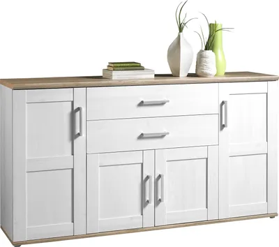 Produktbild von Sideboard - Sibiu Lärche Nachbildung - Weiß - B 186 cm - 4 Türen - 2 Schubladen