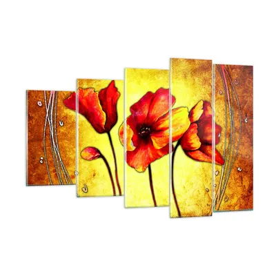 Produktbild von Bilder auf glas - Blumen Schilder Stiel Linien - 150x100cm - Glasbilder - Wandbilder - Kunstdruck - zum Aufhängen bereit - Wanddekoration aus Glas - Glas Bilder - Wandbild auf Glas - GEG150x100-0816