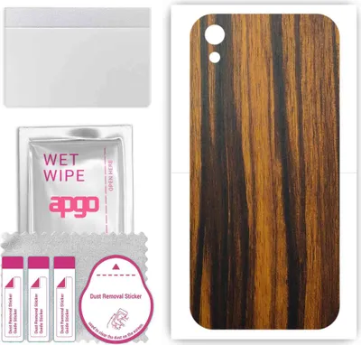 Produktbild von apgo Rückseite Schutzfolie, Skin, kompatibel mit Honor Play 3e, Hinten Displayschutzfolie aus Vinylfolie, kratzfest, einfache Montage - Tigerwood