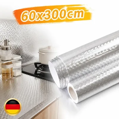 Produktbild von Aluminiumfolie Alufolie Küchenfolie Möbelfolie Wandtapete selbstklebend 3mx60cm