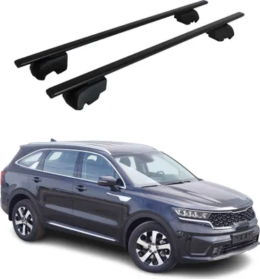 Zdjęcie produktu dla Poprzeczne relingi dachowe do Kia Sorento MQ4 2020–2023, kolor czarny, homologacja ABE