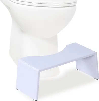 Produktbild von Relaxdays Toilettenhocker, klappbar, Hocker Toilettengang, Erwachsene, Bambus, rutschfest, HxBxT: 19x43,5x20 cm, weiß