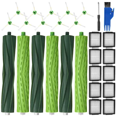 Ersatzteilset für Roomba i7/i3/j7 – 3 Gummibürsten, 10 Filter, 10 Seitenbürsten