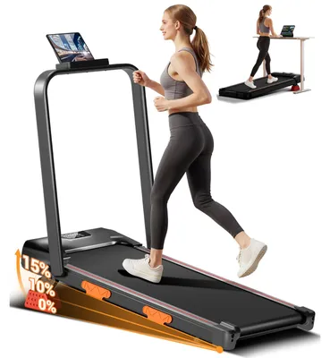 Produktbild von LONTEK Laufband mit Steigung für Zuhause 15 %, Walking Pad mit Steigung max. Belastung 136KG