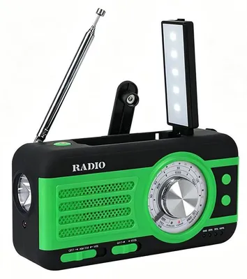 Produktbild von ZELURXX Solar Handkurbel Notfallradio 2000mAh, LED Taschenlampe, USB-Ladegerät, SOS-Alarm, AM/FM, Outdoor Kurbelradio für Camping, Grün