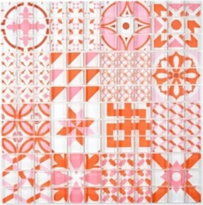 Produktbild von Retro Vintage Mosaikfliese Transluzent rot Glasmosaik Crystal Design rot MOS88-Retro-37