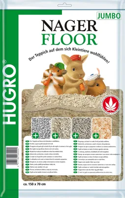 Produktbild von HUGRO Hanfmatte Nagerfloor JUMBO aus 100 % Hanf, für Kleintiere, Kaninchen, Käfige, ca. 150 x 70 x 0,5 cm, Nagerteppich, Nagermatte