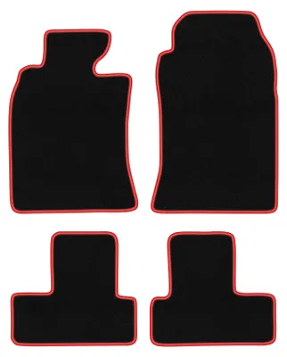 Produktbild von Fußmatten Velours Schwarz/Rot für Mini Cooper One R50 2001-2007 Set 4-tlg