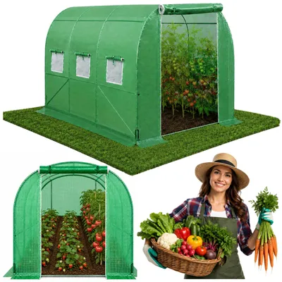 Produktbild von Folientunnel-Gewächshaus, 2 x 3 Meter, 6 m², Grün