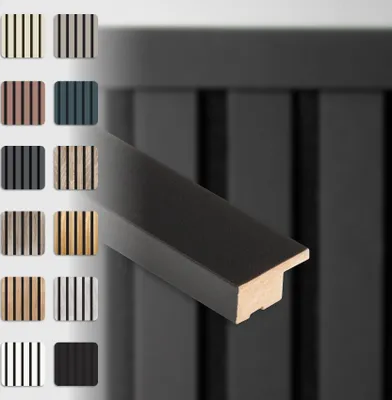 Produktbild von HEXIM Abschlussleiste 137,5x2,7cm passend für unsere Akustikpaneele - flexible Lamellenwand Holz MDF Wandpanelee Lamellenverkleidung Wandverkleidung (1 Abschlussleiste Black Edition - APAH12)