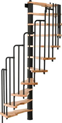 Produktbild von Minka Spindeltreppe Metallica 38 - 305,5cm Geschosshöhe Buche Schwarz