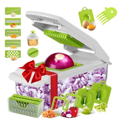 Produktbild von Gemüseschneider,Gemüse Schneider,Gemüsehobel,Gemüsehobel Dicer,Würfel Schneider,Vegetable Chopper Dicer,Spiralschneider Kartoffel Gemüse, 28x11x12,5cm