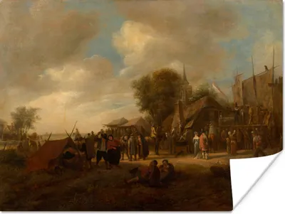 Produktbild von MuchoWow® Poster Dorffest - Jan Steen 120x90 cm - Wandbild