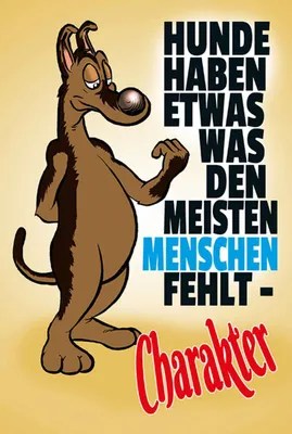 Produktbild von vianmo Holzschild 18x12 cm Hunde haben Charakter Tier Haustier