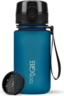 Produktbild von uberBottle softTouch Trinkflasche mit Sieb 350ml / Petrol Blue/ 720DGREE