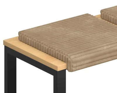 Image de vidaXL Coussins de banquette, lot de 4, en velours côtelé, couleur taupe, profondeur 35 cm
