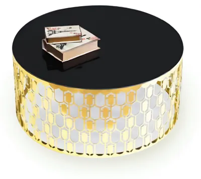 Image de Table basse Table d'appoint Table or Verre contemporain