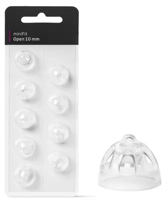 Produktbild von EWANTO 10er Blister miniFit Open 10 mm wie Oticon Domes Kuppeln Schirmchen für oticon miniFit Ex-Hörer MIFTO10M