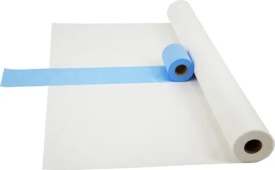 Produktbild von Sensalux Kombi-Set 1 Tischdeckenrolle 1,18m x 25m weiß + Tischläufer 15cm hellblau