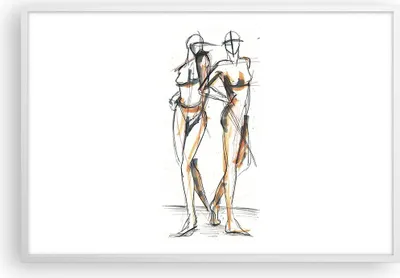 Produktbild von Gerahmtes Poster - Weißer Rahmen - Zeichnen Design Mode - 91,5x61 cm - Wand Bild - Wanddeko - Wandbilder - Kunstposter - Wandposter - Bilderrahmen - Bilder - Kunstdruck - Wandbild - P2WAA91x61-4139
