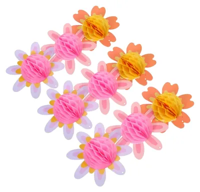 Produktbild von 9 Stück Wabenblumen aus Seidenpapier für Frühlingsdekorationen bei Partys, Geburtstagsfeiern und DIY-Innendekorationen