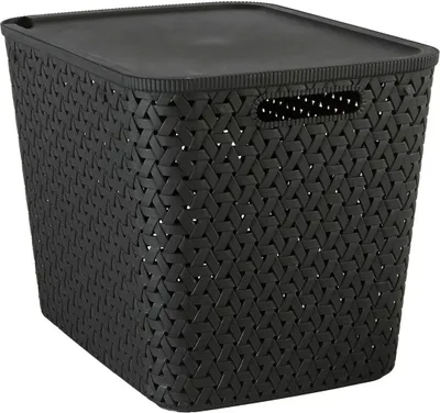 Zdjęcie produktu dla 5 five simply smart - kosz "tressy" wykonany z czarnego plastiku 28l