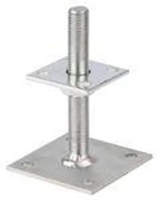 Obrázek produktu pro Alberts 4 x I-Pfostenträger, höhenverstellbar 30 - 150 mm, Platte 150 x 150 mm, galvanisch verzinkt, dickschichtpassiviert, zum Aufschrauben
