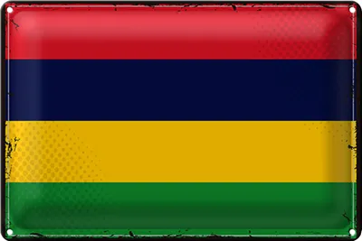 Produktbild von Blechschild Flagge Mauritius 30x20cm Retro Flag Mauritius