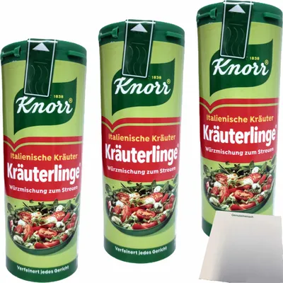 Produktbild von Knorr Kräuterlinge zum Streuern Italienische Art 3er Pack (3x60g Streuer) + usy Block