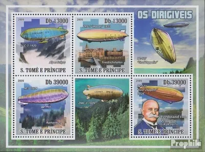 Produktbild von Briefmarken Sao Tome e Principe 2009 Mi 4063-4066 Kleinbogen (kompl.Ausg.) postfrisch Luftschiffe
