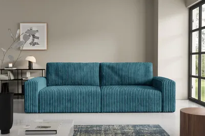 Produktbild von Furnisell Cord Schlafsofa Sofa mit Bettkasten "FANO", Blau