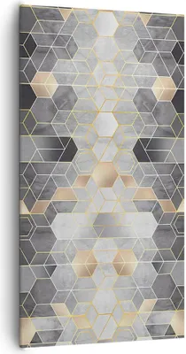 Produktbild von Bild auf Leinwand - Leinwandbild - Einteilig - Geometrisch Abstraktion Sechsecke - 65x120cm Wand Bild Wanddeko Wandbilder Leinwanddruck Bilder Wanddekoration Leinwand bilder PA65x120-4776