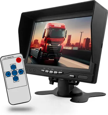 Zdjęcie produktu dla Monitor LCD Ekran do Kamer Cofania 7" Wyświetlacz Przewodowy RCA 2 Kanały