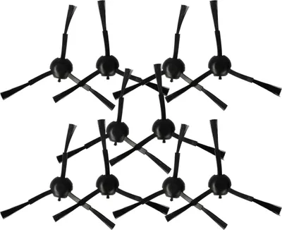 Produktbild von vhbw 10x Seitenbürste kompatibel mit Xiaomi S20+, S20 Saugroboter - Reinigungsbürsten Set, schwarz