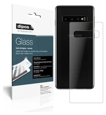 Produktbild von 2x Schutzfolie für Samsung Galaxy S10 Plus Rückseite matt - Anti-Shock 9H Folie dipos Glass Kunststoffglas