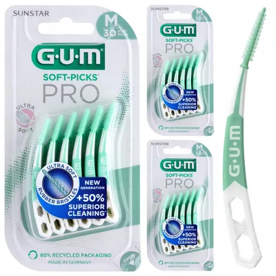 Produktbild von GUM Soft-Picks Pro Medium – Interdentalreiniger – mittlere Größe – 3×30 Stück