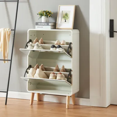 Zdjęcie produktu dla Wywrotka do butów "Aure" z 2 klapami na 8 par butów 96 x 63 x 24 cm biała